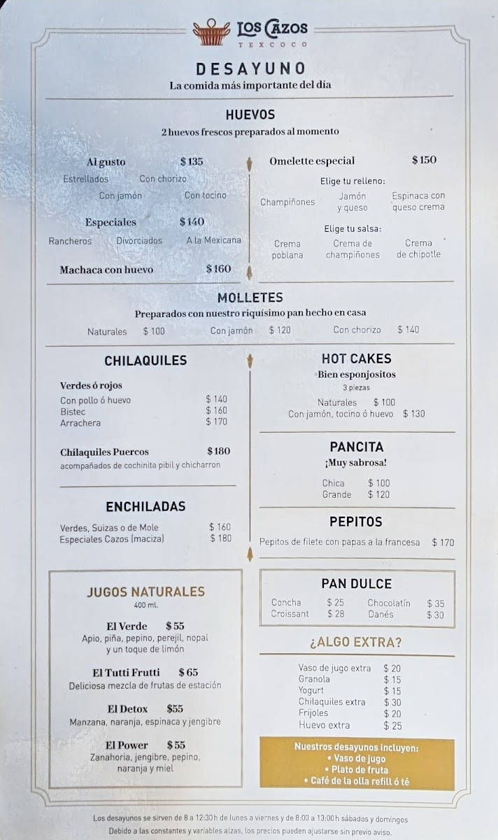 Los Cazos Texcoco Menu - Image 1